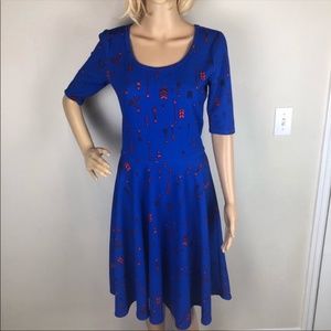 NWT Lularoe Nicole blue arrows dress size M medium